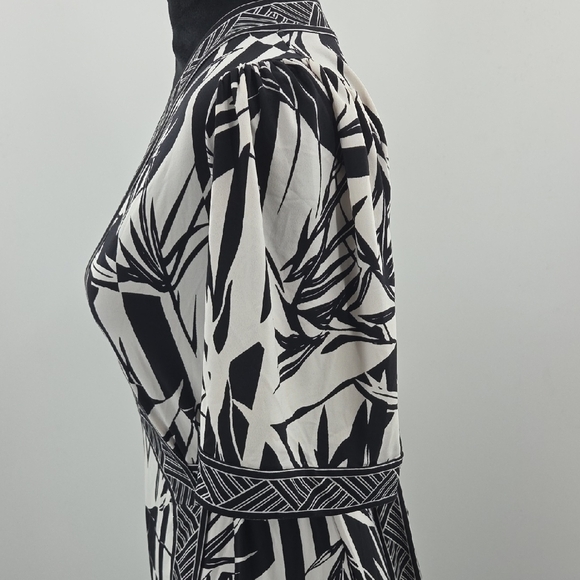 BCBGMaxAzria Black and White Patterned Midi Dress NWT - Picture 14 of 16